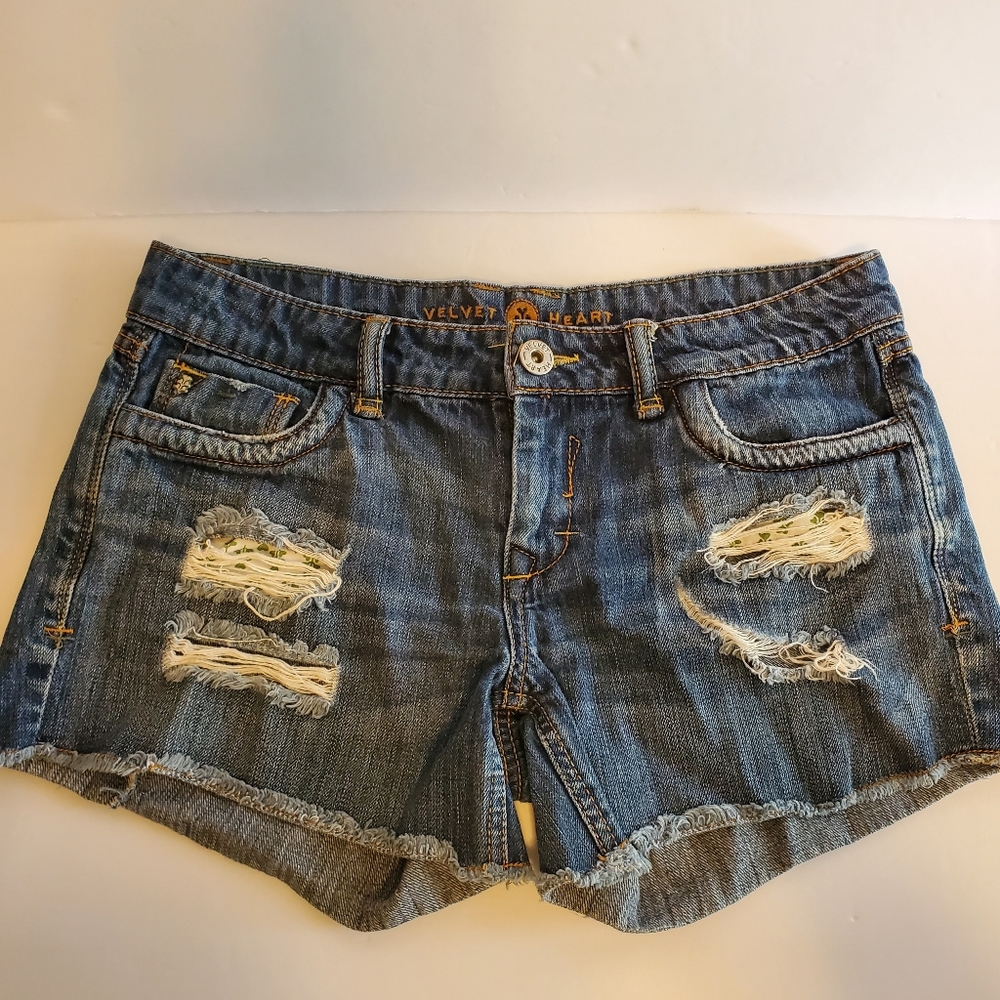 Velvet Heart Distressed Denim Shorts
